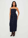 product Princess Polly Square Neck  Marza Denim Strapless Maxi Dress Indigo