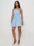 La Pelosa Strapless Mini Dress Blue