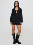 Cassis Long Sleeve Playsuit Black