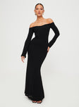 product Princess Polly Square Neck  Korey Off The Shoulder Maxi Dress Black