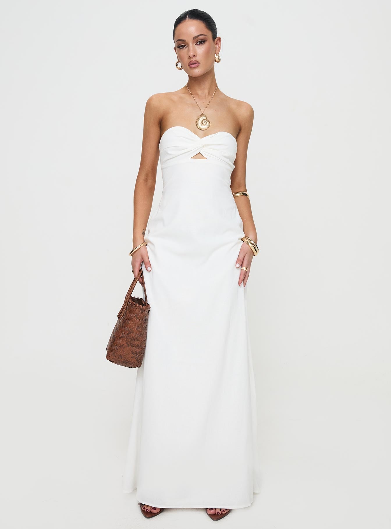 Collective Dress - Artis Strapless Maxi Dress White fifth image