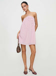 Moonlit Mini Dress Pink Stripe