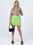   front view of model wearing Princess Polly Jayan Mini Skirt Green 