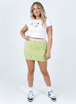   front view of model wearing Princess Polly Renata Mini Skirt Green 