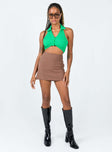 front view of model wearing Princess Polly Santana Top Green 