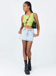 front view of model wearing Princess Polly Amaris Top Green 