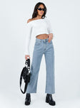 product Princess Polly High Waisted  Pyrene Straight Leg Jeans Mid Wash Denim