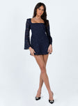 product Princess Polly Square Neck  Eryn Long Sleeve Mini Dress Navy