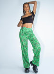 side view of model wearing Princess Polly Kutcher Pants Green 