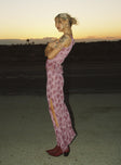 back view of model wearing Princess Polly Nikolise Maxi Skirt Purple Maxi 