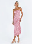 Salvin Strapless Midi Dress Pink Petite