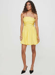 Too Sweet Bubble Mini Dress Lemon