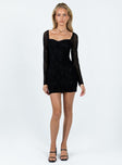 product Princess Polly Square Neck  Nikolas Long Sleeve Mini Dress Black