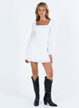 product Princess Polly Square Neck  Hastings Long Sleeve Mini Dress White