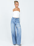 product Princess Polly Mid Rise  Beale Wide Leg Jeans Mid Wash Denim