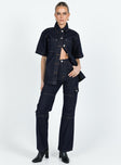 product Princess Polly High Waisted  Whitaker Cargo Jeans Dark Denim