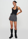   front view of model wearing Princess Polly Lieutenant Cargo Mini Skirt Slate Mini Skirts 