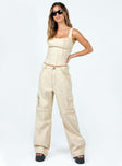 product Princess Polly High Waisted Pants High Waisted Pants High Waisted Pants  Dobson Pants Beige