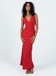 product Princess Polly V-Neck  Nellie Maxi Dress Red Polka Dot