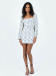 product Princess Polly Square Neck  Vilma Long Sleeve Dress White Floral