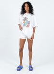 product Princess Polly Three Fourth Sleeves High Neck  Vacay Oversized Tee White