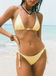 Hit The Beach Bead Detail Bikini Bottoms Lemon