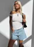 product Princess Polly Short Sleeves Asymmetric Neckline  Beller Top White