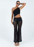 product Princess Polly High Waisted Pants  Andersen Sheer Flare Black