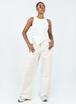 product Princess Polly Mid Rise  Meyer Wide Leg Jeans Beige