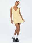 product Princess Polly Sweetheart Neckline  Nellie Mini Dress Yellow Polka Dot