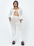 product Princess Polly  Wild & Free Crochet Pants Curve White