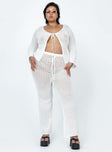 product Princess Polly Full Sleeves Square Neck  Wild & Free Crochet Top White Curve