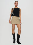 Hosier Twill Mini Skirt Taupe