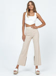 product Princess Polly High Waisted Pants High Waisted Pants  Allen Ribbed Pants Cream