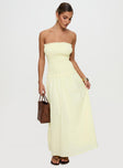 Tinsie Strapless Maxi Dress Yellow