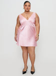 Birdette Plunge Mini Dress Pink Plunger 