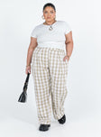 product Princess Polly  Archer Pants Beige Plaid Curve