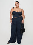 Briana Set Navy Pinstripe Curve