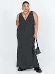 product Princess Polly Asymmetric Neckline  Nellie Maxi Dress Black Polka Dot Curve