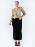 Front view of model wearing  front Elidy Maxi Skirt Black Princess Polly  Maxi 