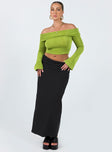 product Princess Polly Full Sleeves Asymmetric Neckline  Saro Off The Shoulder Top Green