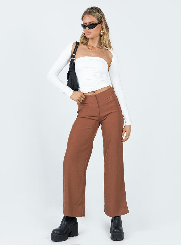 product Princess Polly High Waisted Pants High Waisted Pants High Waisted Pants  Masefield Pants Brown