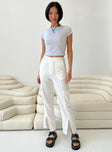 Front view of model wearing  front Princess Polly High Waisted Pants  Aki Pants White