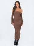 product Princess Polly Asymmetric Neckline  Calida Midi Dress Brown