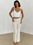 front view of model wearing Princess Polly Elyssa Cami White Sleeveless V-Neck 