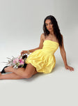 Too Sweet Bubble Mini Dress Lemon