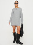 product Princess Polly V-Neck  Prewitt Sweater Mini Dress Grey