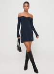 Suizie Off The Shoulder Mini Dress Navy