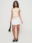 Bubble Broderie Mini Skirt White