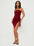 product Princess Polly Cowl Neck  Caprani Lace Mini Dress Burgundy